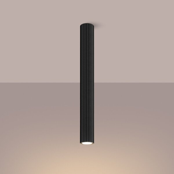 Lampe de plafonnier noir GU10 H : 60 cm Ø 6,5 cm étroit apparent