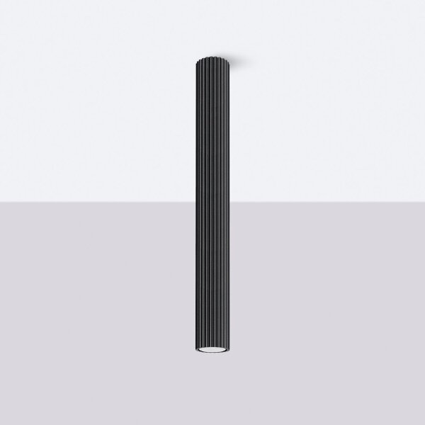 Lampe de plafonnier noir GU10 H : 60 cm Ø 6,5 cm étroit apparent