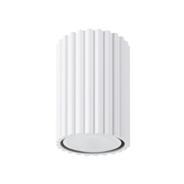 Lampe de plafonnier Moderne petite H : 10 cm Ø 6,5 cm Blanc apparent