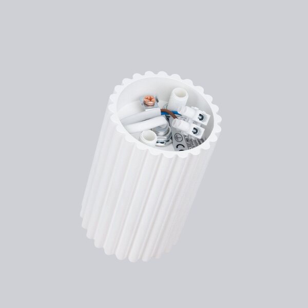 Lampe de plafonnier Moderne petite H : 10 cm Ø 6,5 cm Blanc apparent