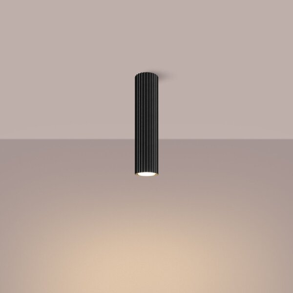Spot Lampe plafond Noir Ø 6,5 cm H : 30 cm GU10 apparent