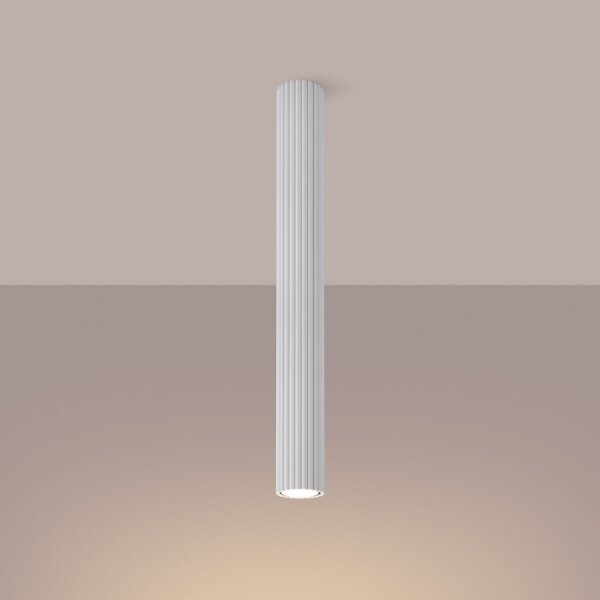 Spot de plafond blanc Ø 6,5 cm hauteur 60 cm GU10 apparent aluminium