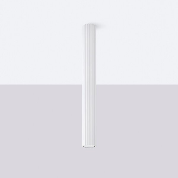 Spot de plafond blanc Ø 6,5 cm hauteur 60 cm GU10 apparent aluminium