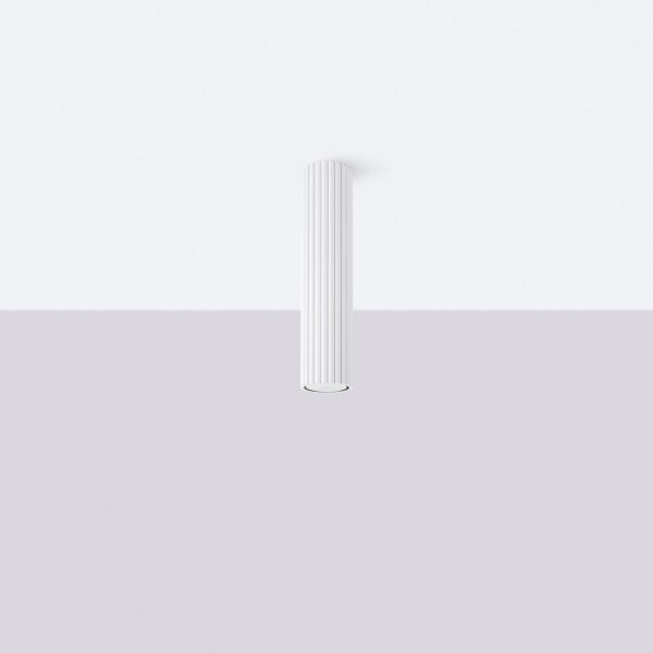 Plafonnier petit Ø 6,5 cm H : 20 cm Blanc apparent Alu GU10
