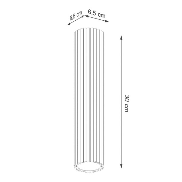Plafonnier petit Ø 6,5 cm H : 20 cm Blanc apparent Alu GU10