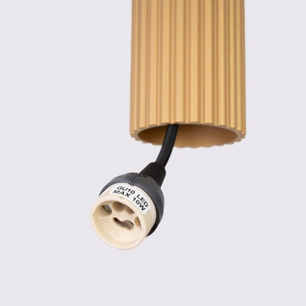 Suspension GU10 L : 8 cm H : max. 118 cm Aluminium doré
