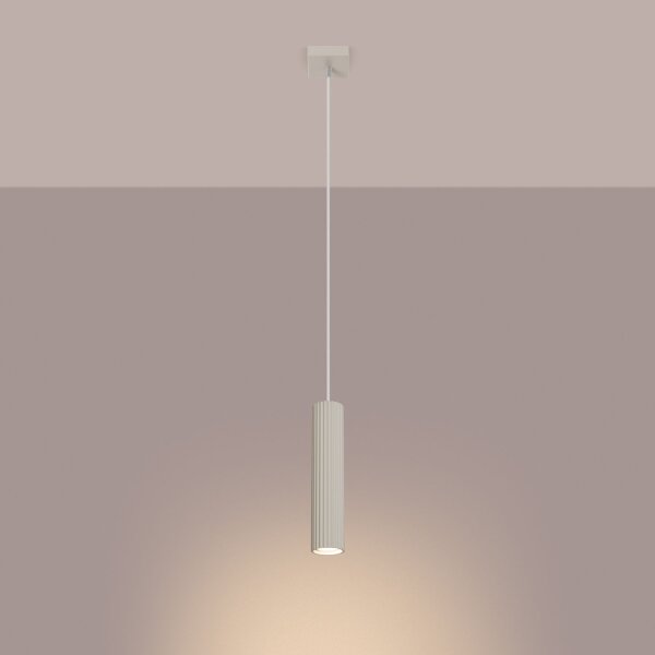 Suspension étroite Ø 8 cm aluminium en crème pour GU10 BERTA