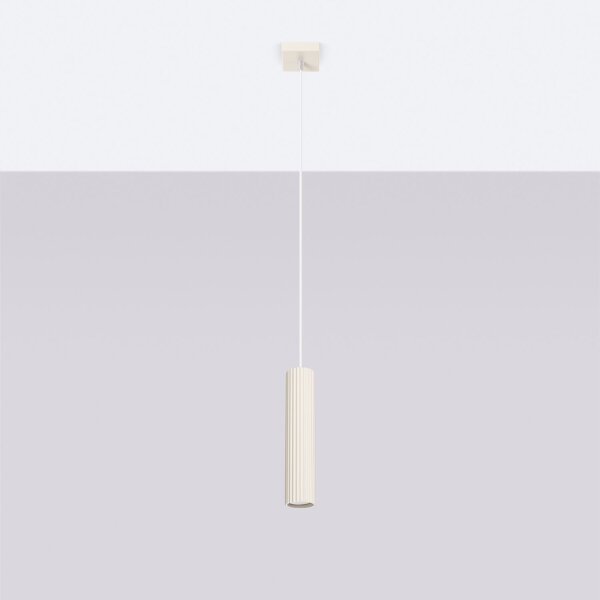 Suspension étroite Ø 8 cm aluminium en crème pour GU10 BERTA