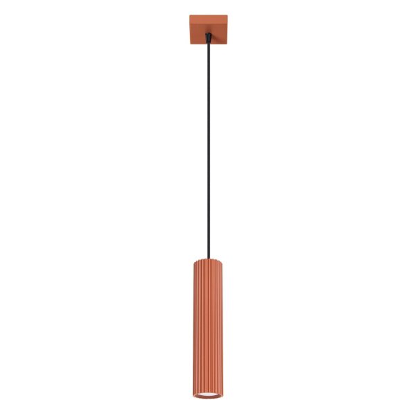 Lampe à suspendre rouge étroite Ø 8 cm H : max. 118 cm GU10