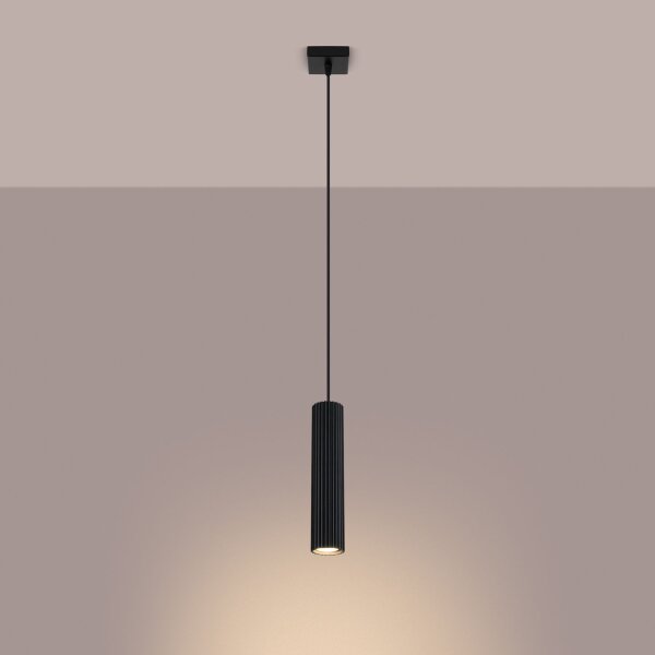 Lampe à suspendre Moderne Noir étroit L : 8 cm H : max. 118 cm GU10