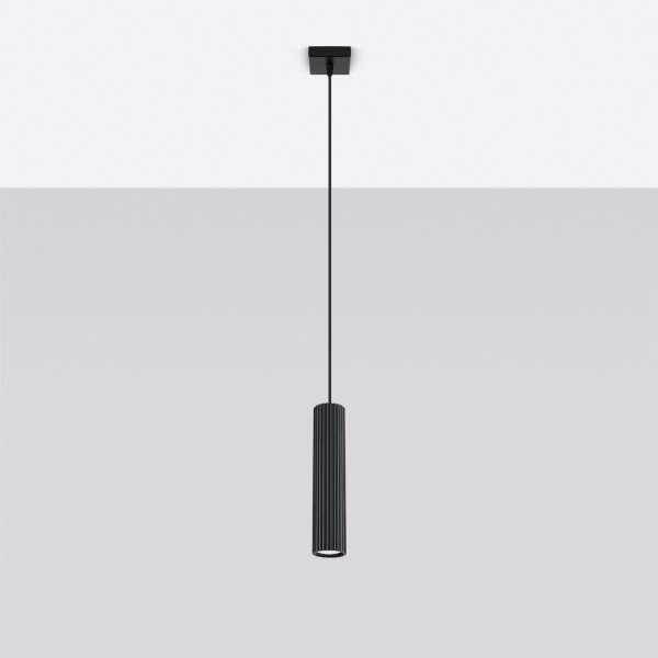 Lampe à suspendre Moderne Noir étroit L : 8 cm H : max. 118 cm GU10