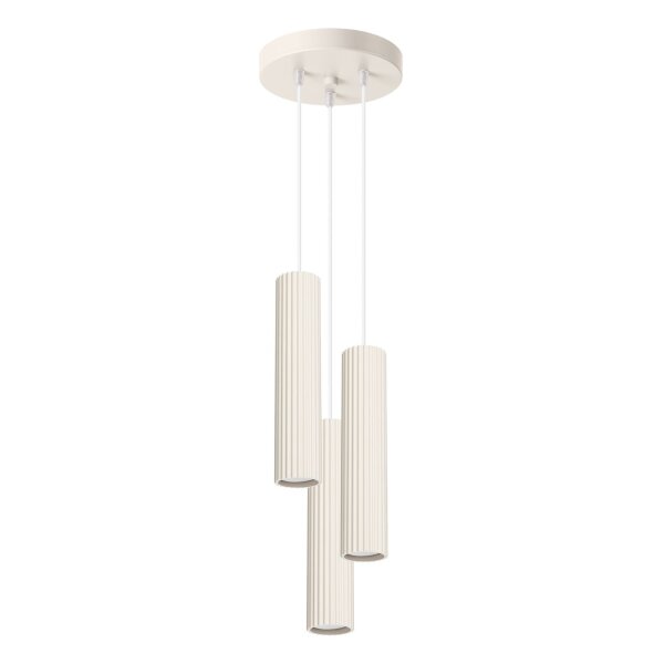 Lampe à suspendre moderne en crème à 3 flammes GU10 étroite Ø 19,5 cm