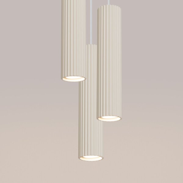 Lampe à suspendre moderne en crème à 3 flammes GU10 étroite Ø 19,5 cm