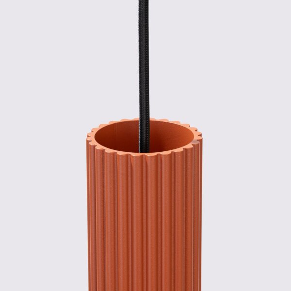 Suspension 3 flammes GU10 rouge en aluminium L : 19,5 cm