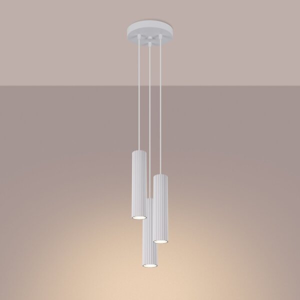 Lampe à suspendre 3 flammes GU10 Moderne L : 19,5 cm Blanc BERTA