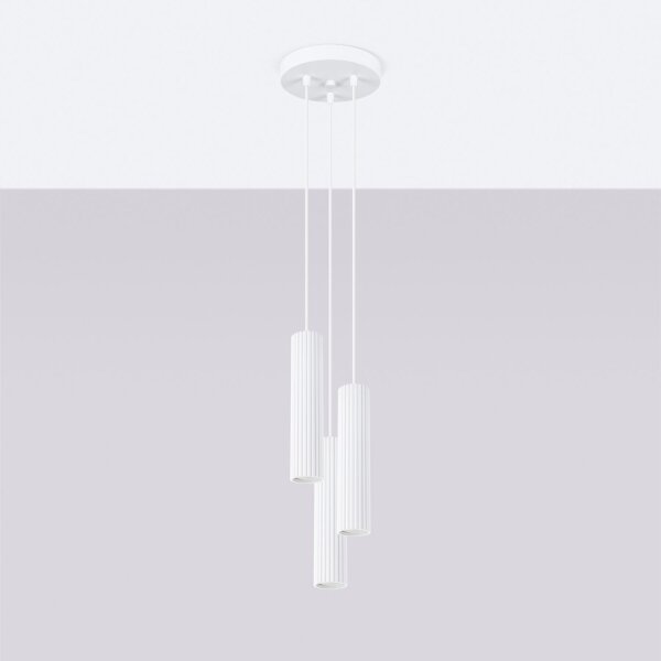 Lampe à suspendre 3 flammes GU10 Moderne L : 19,5 cm Blanc BERTA