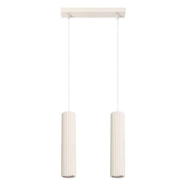 Lampe à suspendre à 2 flammes GU10 L : 30 cm étroite en crème Moderne