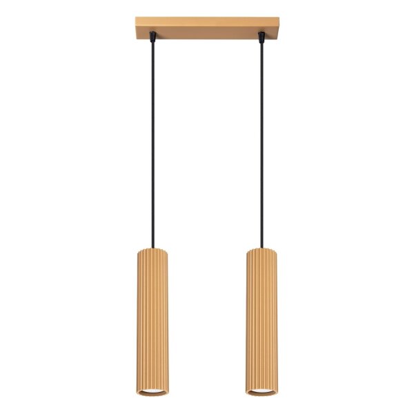 Suspension GU10 à 2 flammes en aluminium L : 30 cm en or