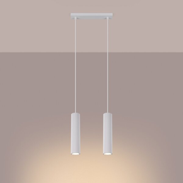 Suspension blanche Moderne en aluminium L : 30 cm 2x GU10 BERTA