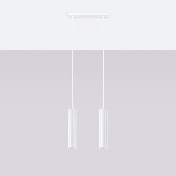 Suspension blanche Moderne en aluminium L : 30 cm 2x GU10 BERTA