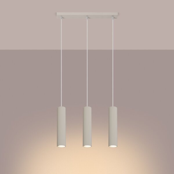 Suspension à 3 flammes GU10 L : 45 cm en Crème Moderne