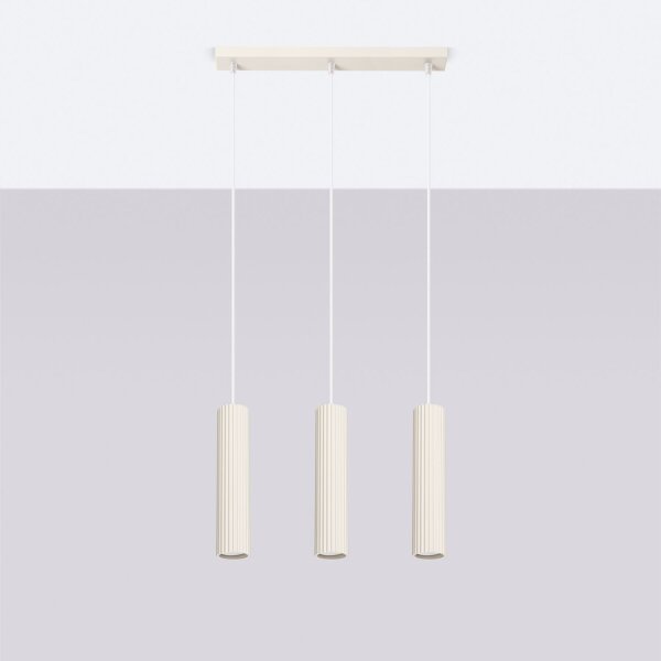Suspension à 3 flammes GU10 L : 45 cm en Crème Moderne