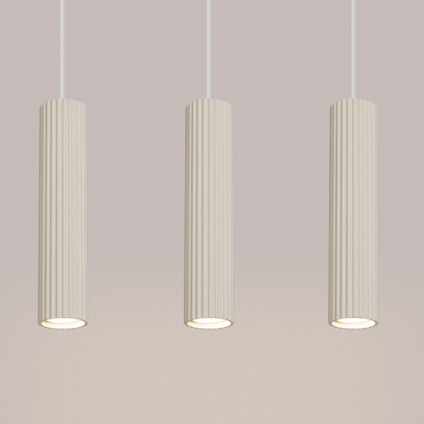 Suspension à 3 flammes GU10 L : 45 cm en Crème Moderne