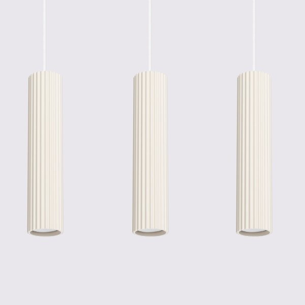 Suspension à 3 flammes GU10 L : 45 cm en Crème Moderne