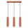Suspension Moderne GU10 3-flamme L : 45 cm Aluminium en rouge
