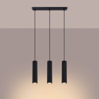 Suspension à 3 flammes GU10 L : 45 cm Noir Moderne...