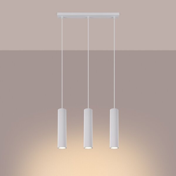 Lampe à suspendre 3 flammes GU10 L : 45 cm étroit Blanc Moderne