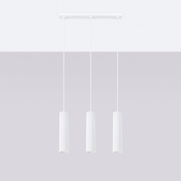 Lampe à suspendre 3 flammes GU10 L : 45 cm étroit Blanc Moderne