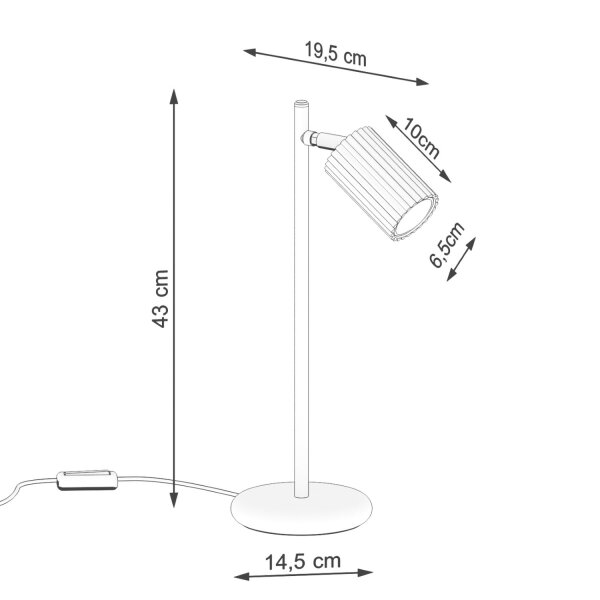 Lampe de bureau Noir H : 43 cm orientable Aluminium GU10