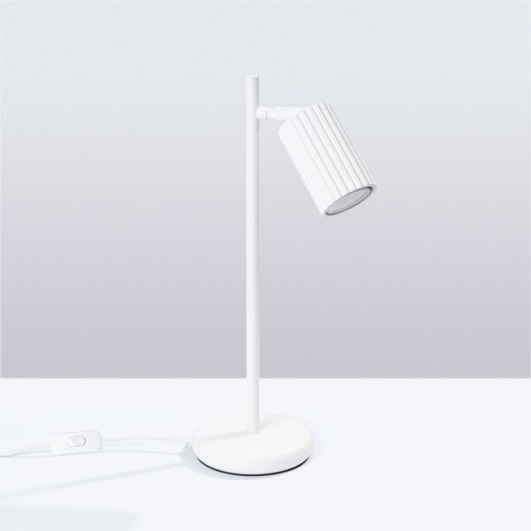 Lampe de bureau Blanc Métal H : 43 cm orientable GU10