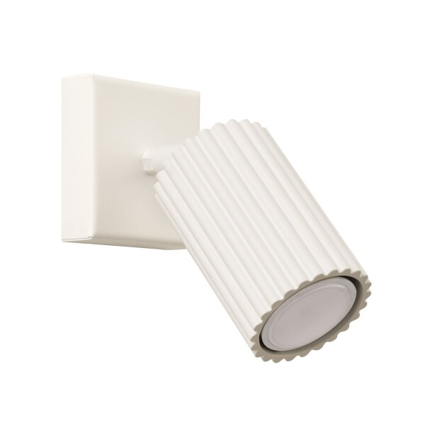 Spot mural GU10 L : 8 cm petit en aluminium crème