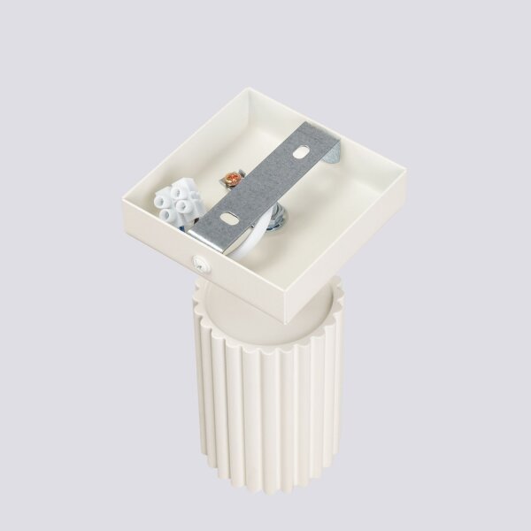 Spot mural GU10 L : 8 cm petit en aluminium crème