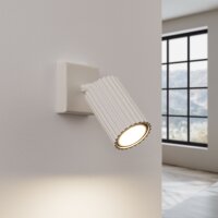 Spot mural GU10 L : 8 cm petit en aluminium crème