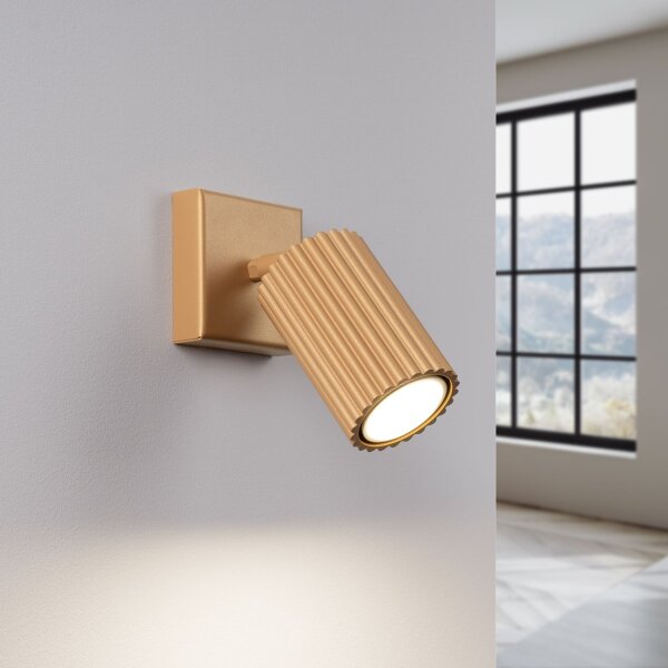 Applique GU10 L : 8 cm petite orientable en aluminium doré