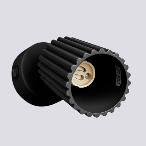 Spot mural noir GU10 L : 8 cm petit orientable Moderne Alu