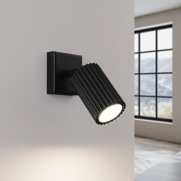 Applique murale noire GU10 Moderne L : 8 cm petite orientable