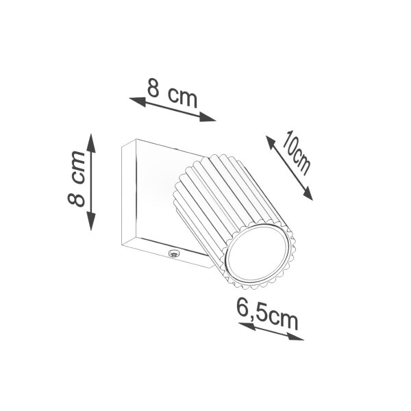 Spot mural blanc L : 8 cm petit orientable Moderne GU10