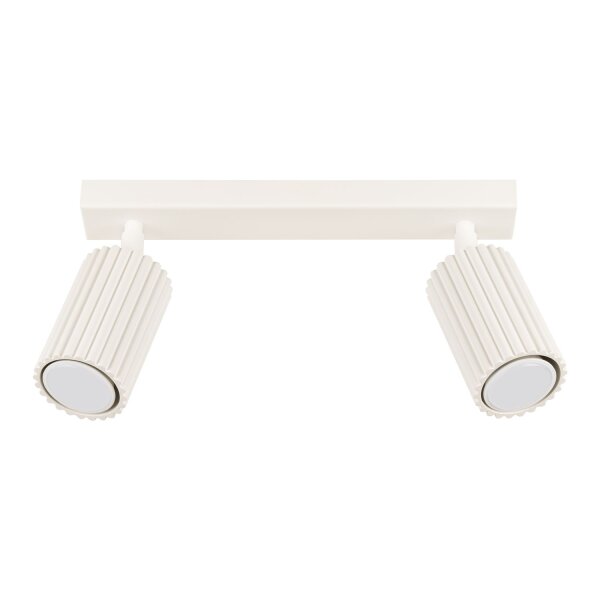 Lampe de plafonnier à 2 flammes 30 cm de long petit GU10 en crème Moderne