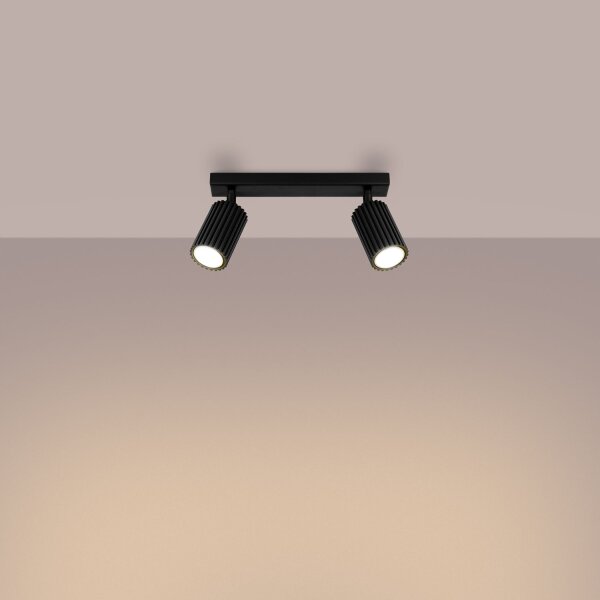 Spot de plafond Moderne L : 30 cm petit 2 flammes GU10 noir