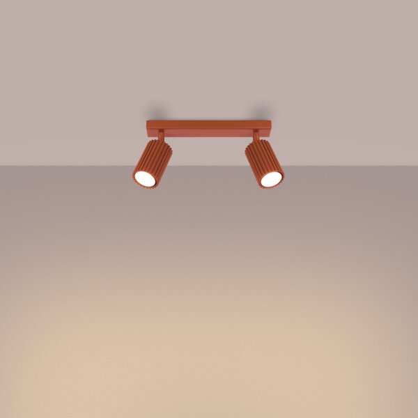 Plafonnier orientable L : 30 cm petit 2-flamme GU10 rouge