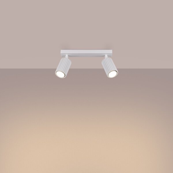 Spot de plafond blanc GU10 à 2 flammes L : 30 cm petit Moderne