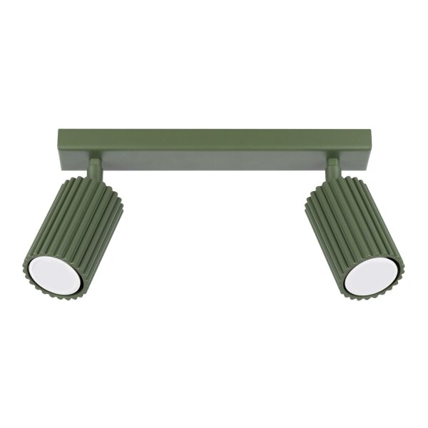 Projecteur de plafond à 2 flammes L : 30 cm petit orientable GU10 vert
