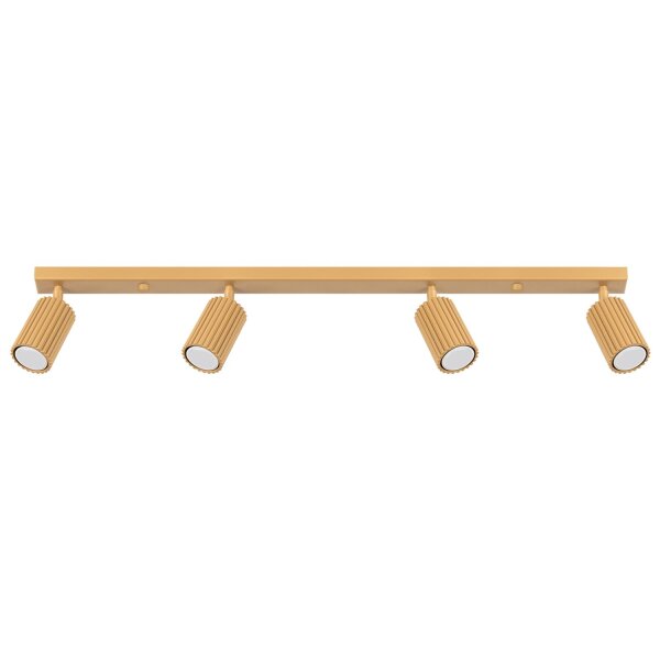 Lampe de plafonnier à 4 flammes 81 cm de long GU10 en aluminium doré