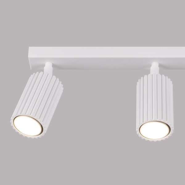 Projecteur de plafond 3 flammes blanc GU10 L : 45 cm petit aluminium