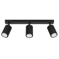 Projecteur de plafond noir 3 flammes L : 45 cm orientable...