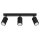 Projecteur de plafond noir 3 flammes L : 45 cm orientable GU10